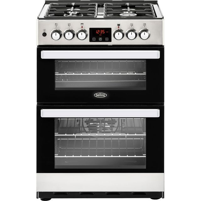 Belling Cookcentre 60DF 60cm Freestanding Dual Fuel Cooker - Stainless Steel - A/A Rated